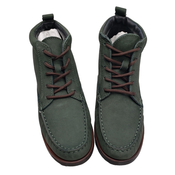 Marc Joseph | NIB Gramercy Forest Green Leather Preppy High Top Booties Boy's 4 - Picture 4 of 14